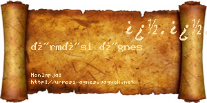 Ürmösi Ágnes névjegykártya