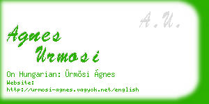 agnes urmosi business card