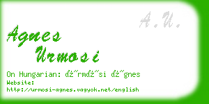 agnes urmosi business card